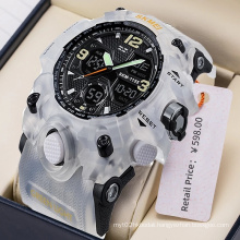 New Arrival SKMEI 1155B  White Color Men Chronograph Sport Digital and Analogue Sport Wristwatches Custom Your Own Logo